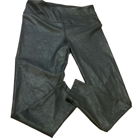 90 Degrees by Reflex NWT LUX CRACKED FAUX LEATHER HIGH WAIST LEGGING Black XL - Picture 6 of 10